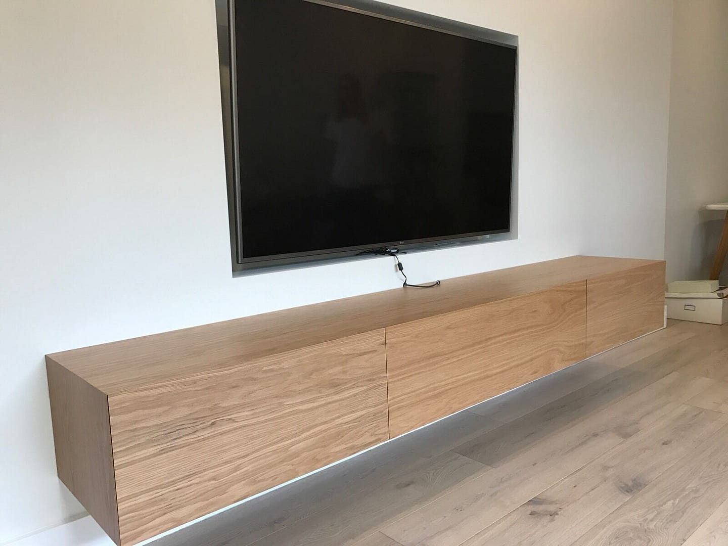 Sydney Local made American oak neo wall mounted floating tv unit - Image 3