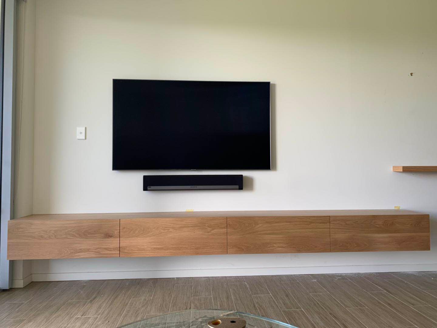 Quality American oak floating tv unit made in Australia!