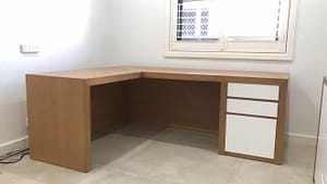 Quality Tassie oak veneer Corner desk made in Australia