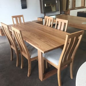 Quality Tassie oak Dining Table 6 chairs made in Australia