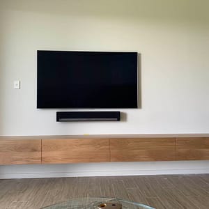 Quality American oak floating tv unit made in Australia!