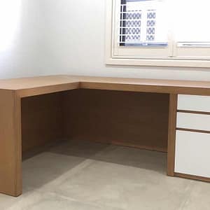 Quality Tassie oak veneer Corner desk made in Australia